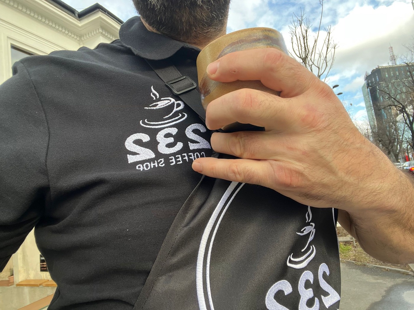 Tricou polo brodat 232 Coffee Shop