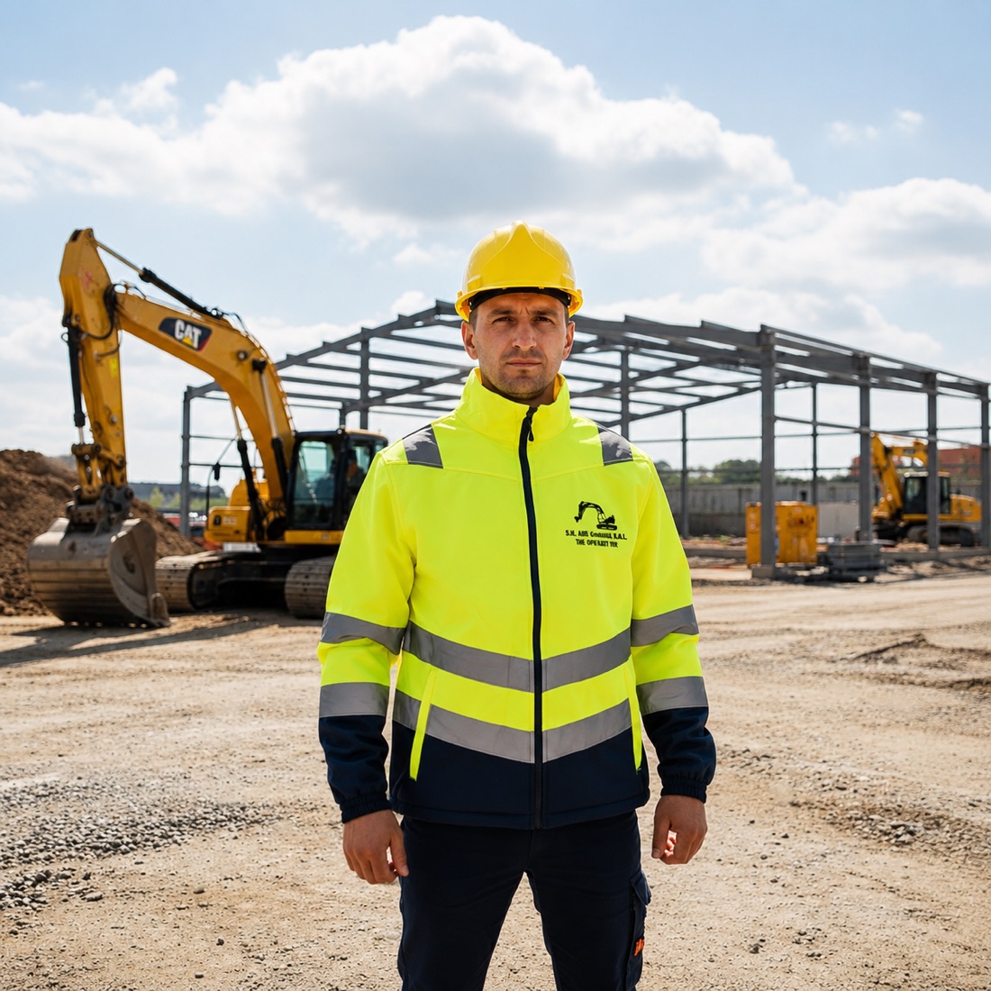 Geacă de protecție reflectorizantă brodată pentru construcții
